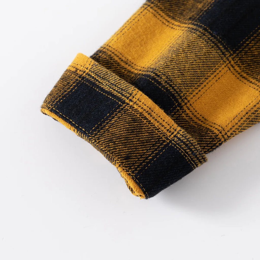 New Children's Clothes 2025 Kids Shirts With Collar Boys' Cotton Long Sleeved Baby Clothing Casual Top Plaid Blouse for Boy 2-7Y