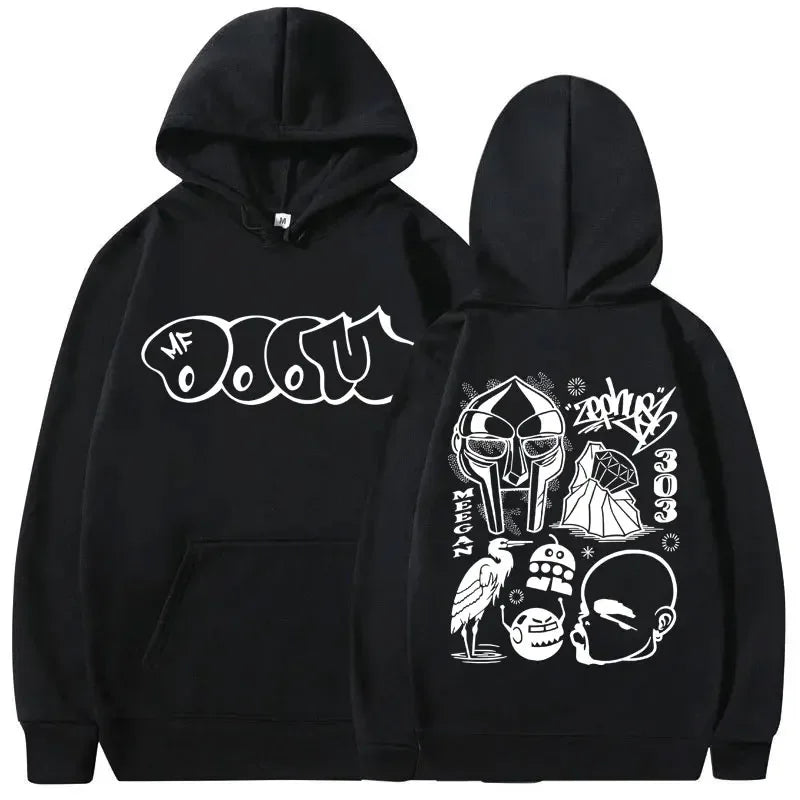 2025 Fashion New Hoodie Villain Metal Printed Hoodie Men's and Women's Hip Hop Fashion Men's Polar Hoodie