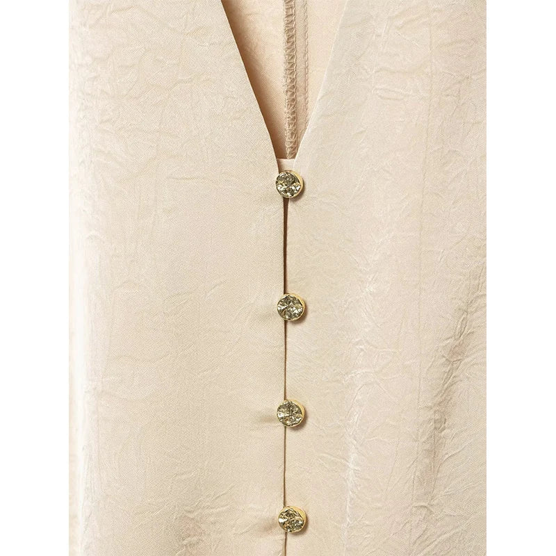 2025 Woman Blouses Wrinkle Effect Elegant Shirts for Women Autumn Long Sleeve Shirt Women Deep V neck Slim Tops Button Up Shirts