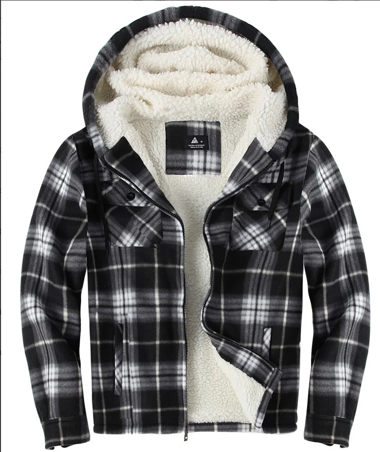 Plaid Lamb Fur Jacket 2025 Men