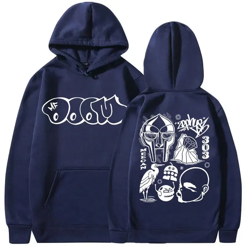 2025 Fashion New Hoodie Villain Metal Printed Hoodie Men's and Women's Hip Hop Fashion Men's Polar Hoodie
