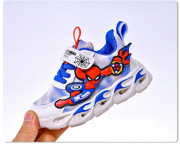 2025 Spring Autumn Boys  Mesh Breathable Sport Shoes  LED Children's Sneakers Kids Casual Shoes Light Shoes for 0-6Y