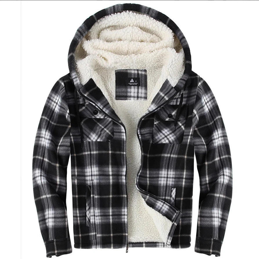 Plaid Lamb Fur Jacket 2025 Men