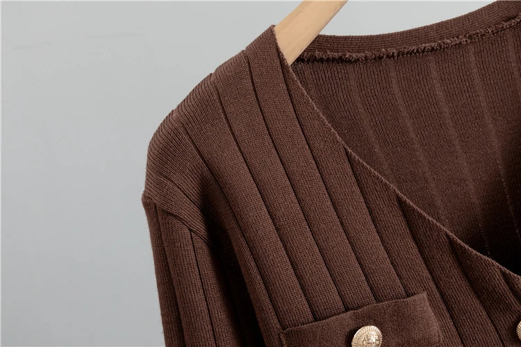 2025 Women Three Piece Sets  Kintted  Vest Pleated Skirt Spring Autumn  Cardigan Top High Waist Skirt New Elegant  Suit