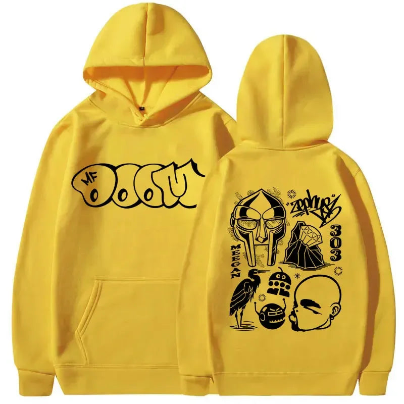 2025 Fashion New Hoodie Villain Metal Printed Hoodie Men's and Women's Hip Hop Fashion Men's Polar Hoodie