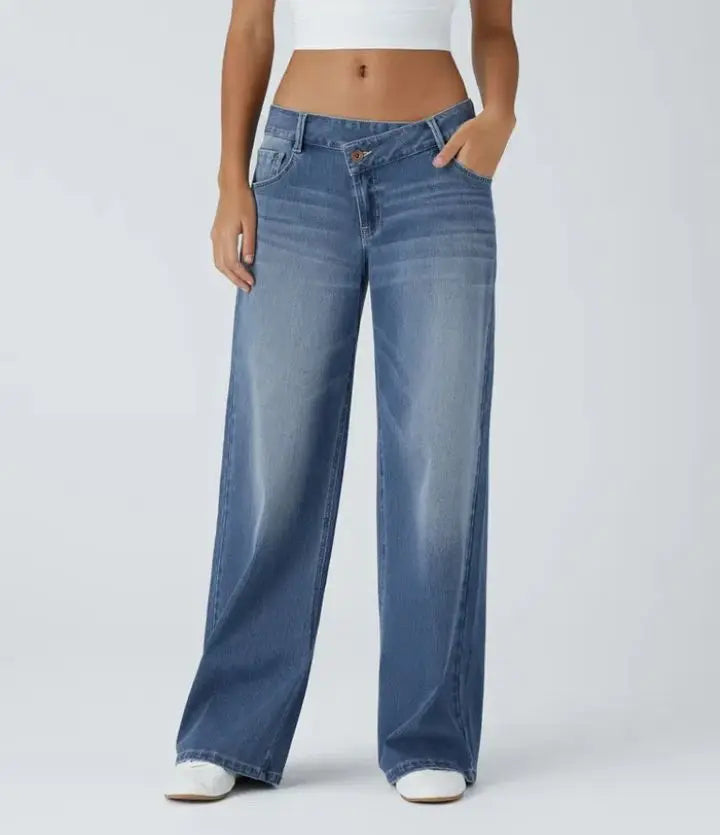 Women's Personalized High-waisted Straight Jeans
