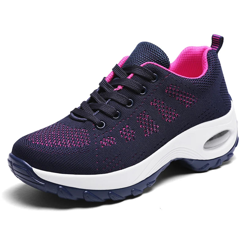 2025 Women's Fashion New Product: Sports Walking Shoes Breathable and Lightweight Casual Walking Platform Shoes
