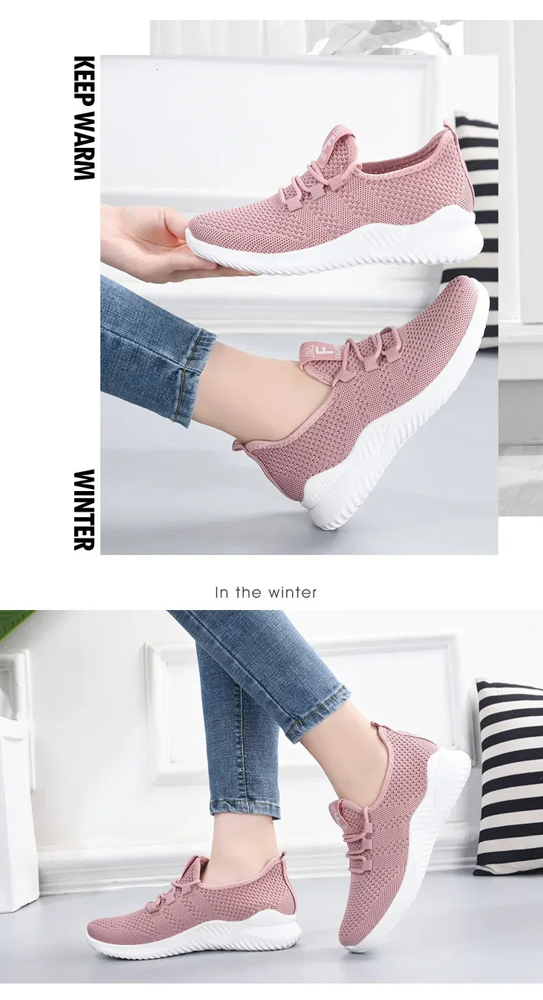 Tenis Feminino 2025 Women Tennis Shoes Sneakers Comfortable Breathable Platform Shoes Fashion Women Versatile Lace-up Shoes