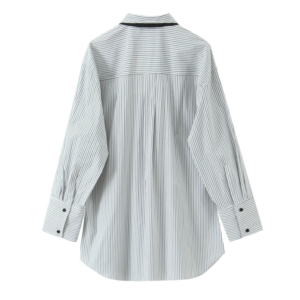 Women Shirt 2025 Women Autumn New Fashion Long Sleeves Button Striped Print Shirt With Tie Women Elegant Leisure Shirt