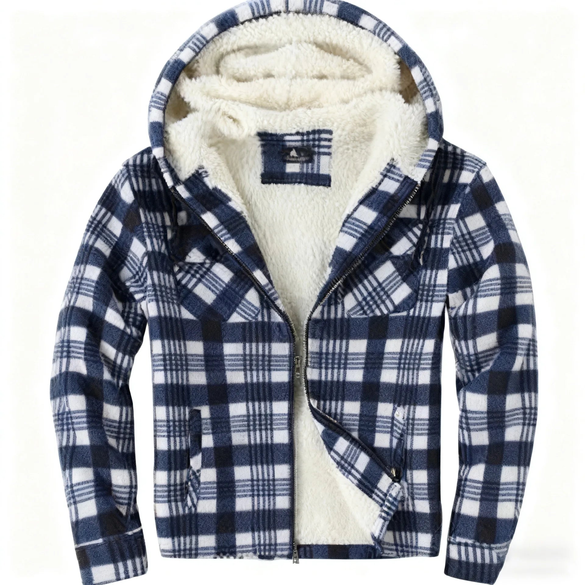 Plaid Lamb Fur Jacket 2025 Men