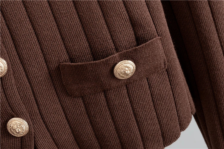 2025 Women Three Piece Sets  Kintted  Vest Pleated Skirt Spring Autumn  Cardigan Top High Waist Skirt New Elegant  Suit