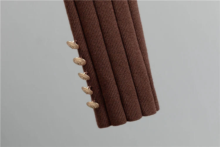 2025 Women Three Piece Sets  Kintted  Vest Pleated Skirt Spring Autumn  Cardigan Top High Waist Skirt New Elegant  Suit