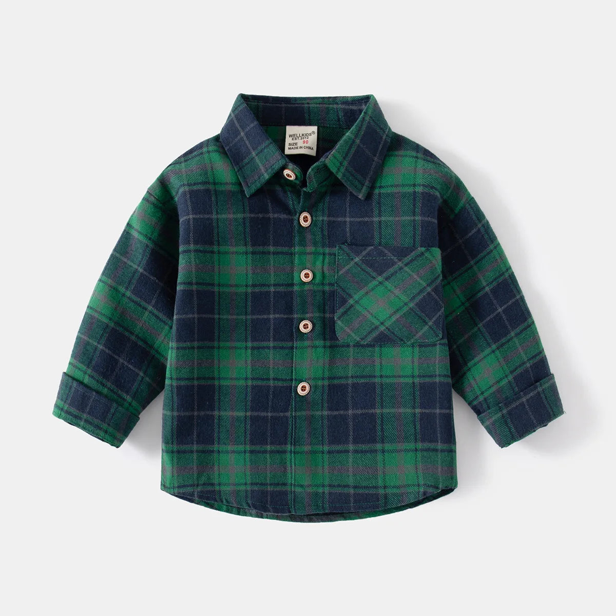 New Children's Clothes 2025 Kids Shirts With Collar Boys' Cotton Long Sleeved Baby Clothing Casual Top Plaid Blouse for Boy 2-7Y