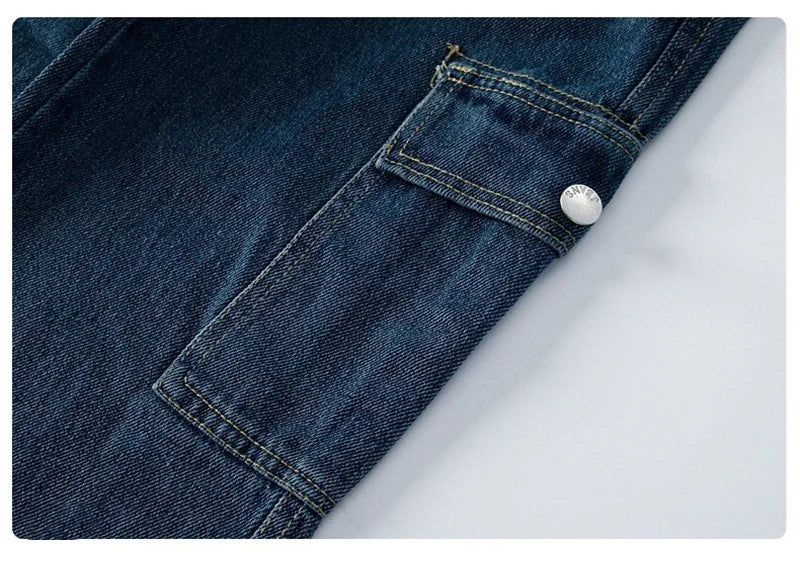 Teen Boys Jeans 2025 New Spring Autumn Pants Children's Straight Trousers Teenager Wide-legged Cargo Pants Kids Loose Clothes