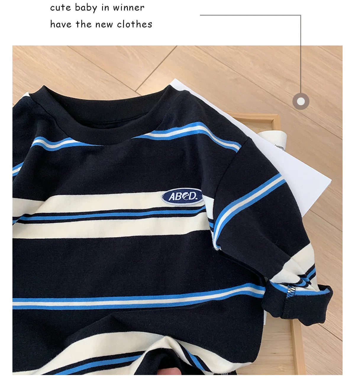 2025 Spring Autumn Kids Boys T-shirts Cotton Striped Loose Sticker Casual Long Sleeve Baby Girls Shirts Toddler Boys Tops