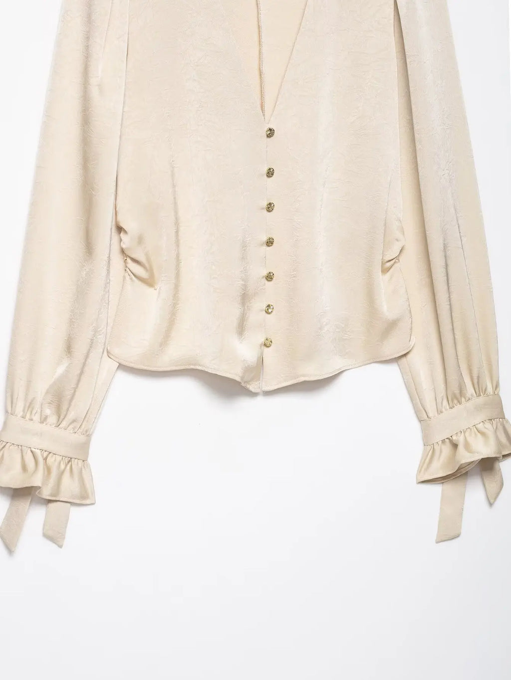 2025 Woman Blouses Wrinkle Effect Elegant Shirts for Women Autumn Long Sleeve Shirt Women Deep V neck Slim Tops Button Up Shirts