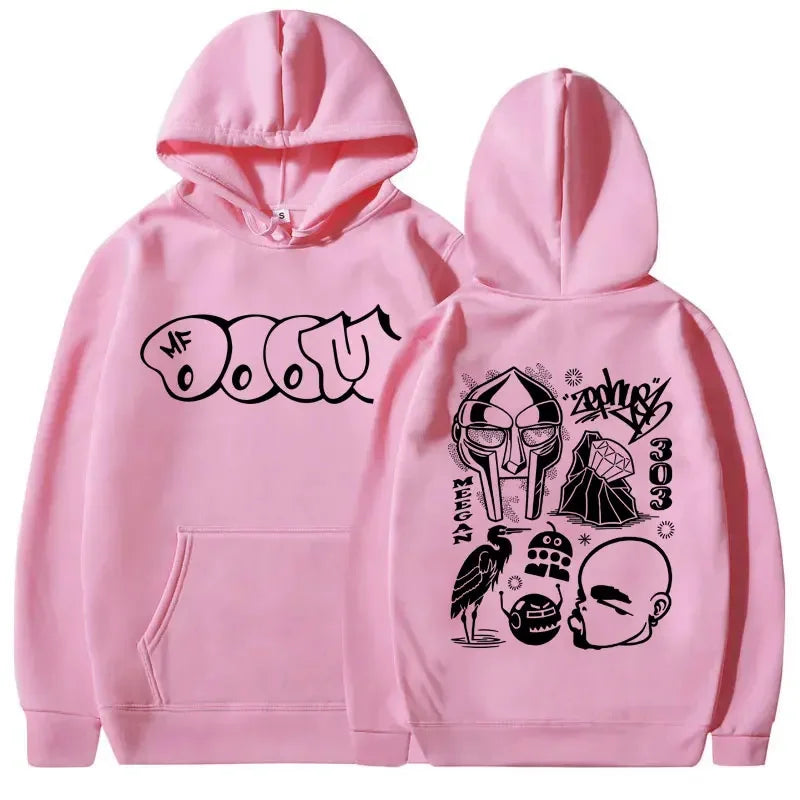 2025 Fashion New Hoodie Villain Metal Printed Hoodie Men's and Women's Hip Hop Fashion Men's Polar Hoodie
