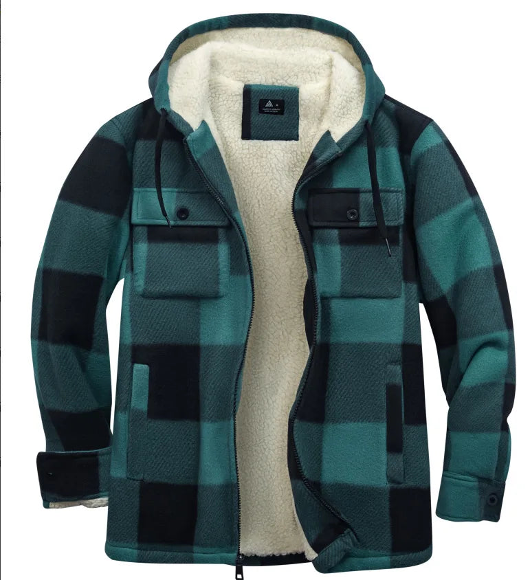 Plaid Lamb Fur Jacket 2025 Men