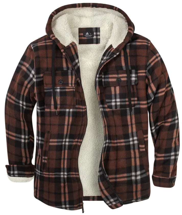 Plaid Lamb Fur Jacket 2025 Men