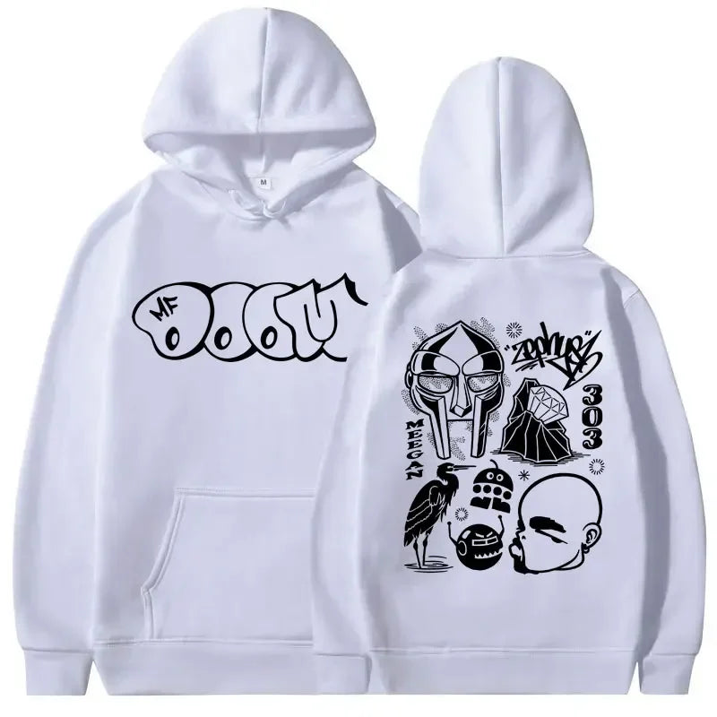 2025 Fashion New Hoodie Villain Metal Printed Hoodie Men's and Women's Hip Hop Fashion Men's Polar Hoodie