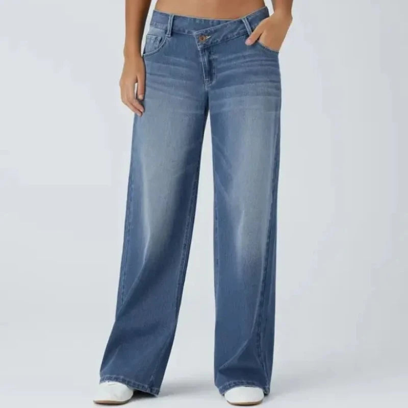 Women's Personalized High-waisted Straight Jeans