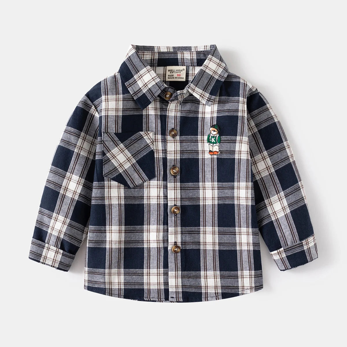 New Children's Clothes 2025 Kids Shirts With Collar Boys' Cotton Long Sleeved Baby Clothing Casual Top Plaid Blouse for Boy 2-7Y