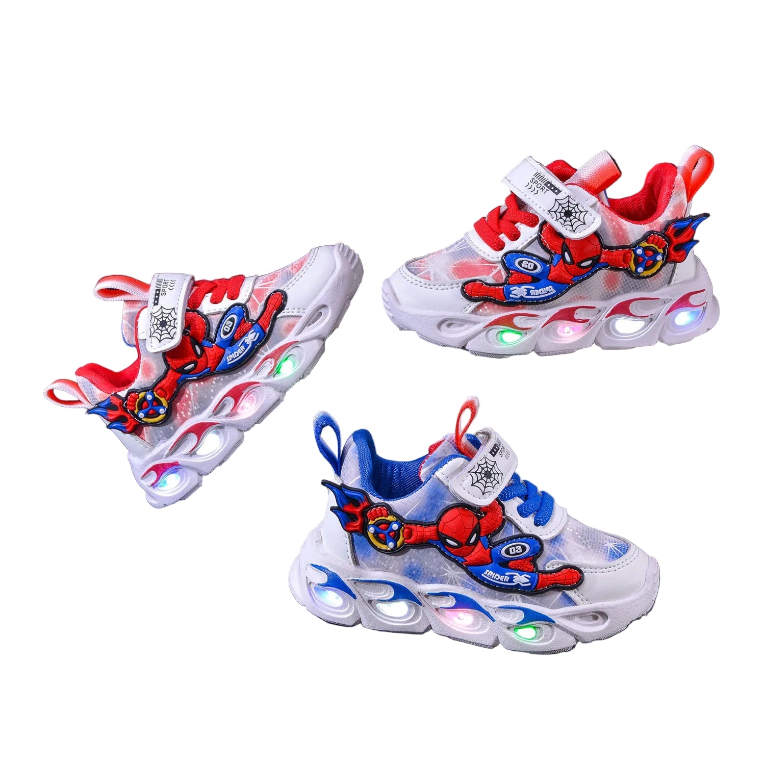 2025 Spring Autumn Boys  Mesh Breathable Sport Shoes  LED Children's Sneakers Kids Casual Shoes Light Shoes for 0-6Y