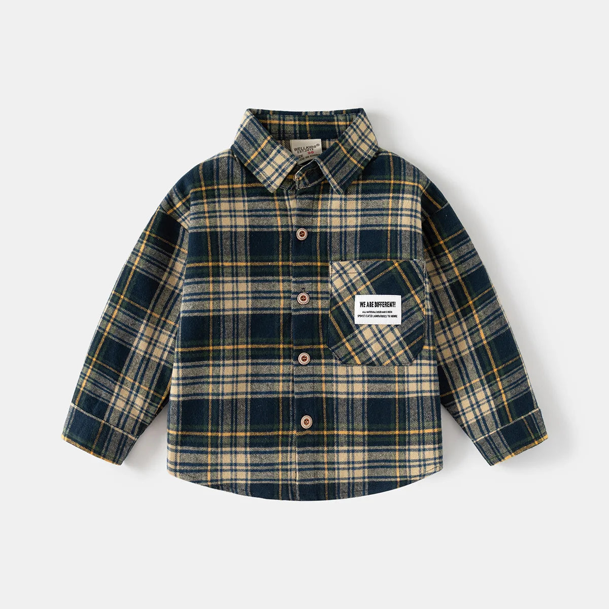 New Children's Clothes 2025 Kids Shirts With Collar Boys' Cotton Long Sleeved Baby Clothing Casual Top Plaid Blouse for Boy 2-7Y